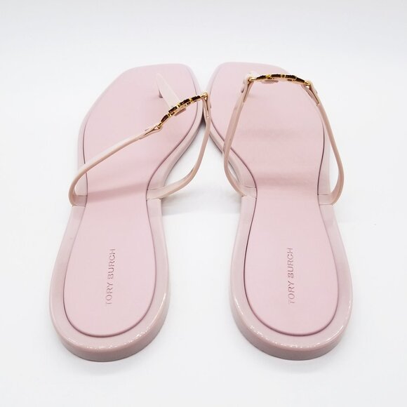NEW Tory Burch Women's 12 Roxanne Jelly Sandals Meadowsweet/Gold Pink $128 Thong - Picture 8 of 16